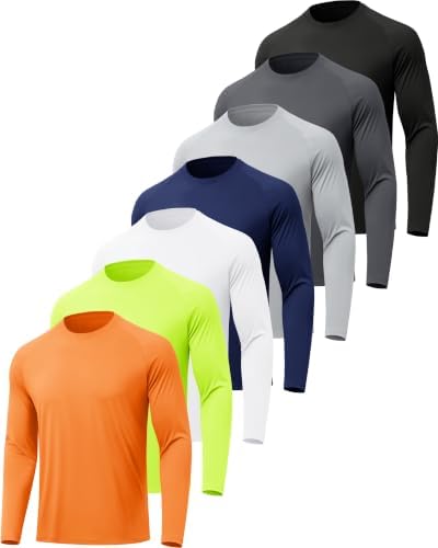 MLYENX 7 Pack Long Sleeve Shirts for Men Sun Protection Quick Dry by MLYENX