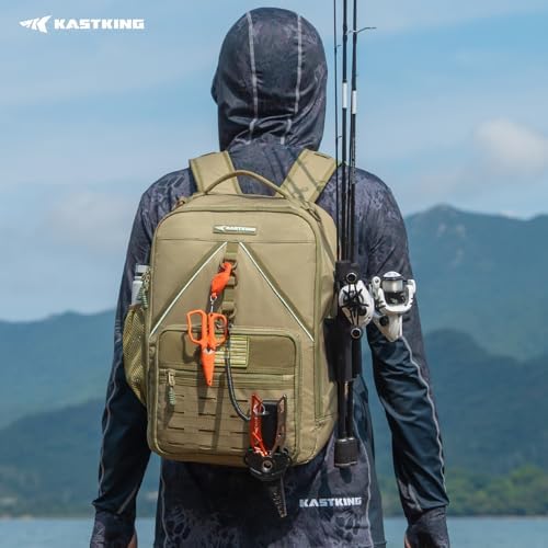 KastKing KastMate Fishing Backpack With 2 Rod Holders, Khaki - Image 2