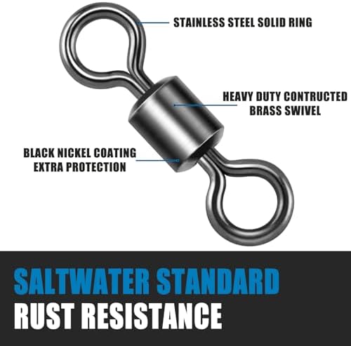 Dr.Fish Barrel Fishing Swivels, Available from #12-#12/0, Stainless Swivels Fishing Tackle Saltwater, Freshwater, Leader/Line/Lure Connector - Image 4