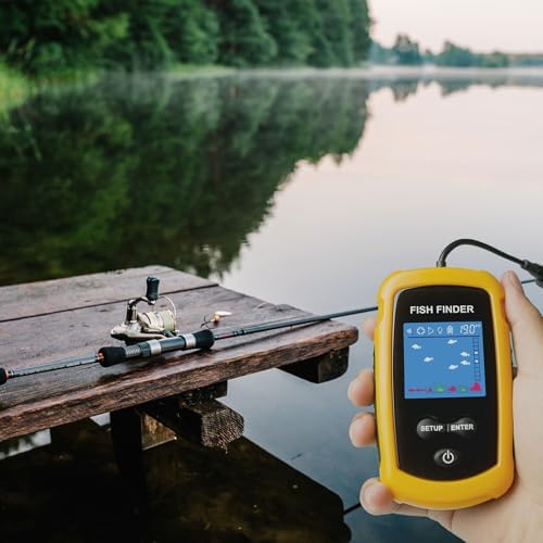 Portable Wired Fish Finder Ice Kayak Fishing Gear Water Depth Finder Handheld Fishfinder LCD Display Sonar Transducer - Image 5
