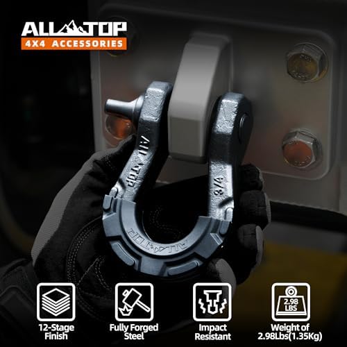 ALL-TOP D Ring Shackle (2 Pack) 3/4" Fully Forged with 7/8 Pin, 79500Lbs Break Strength & 9Ton Work Load, Impact Resistant by Extreme E-Coat - Image 5