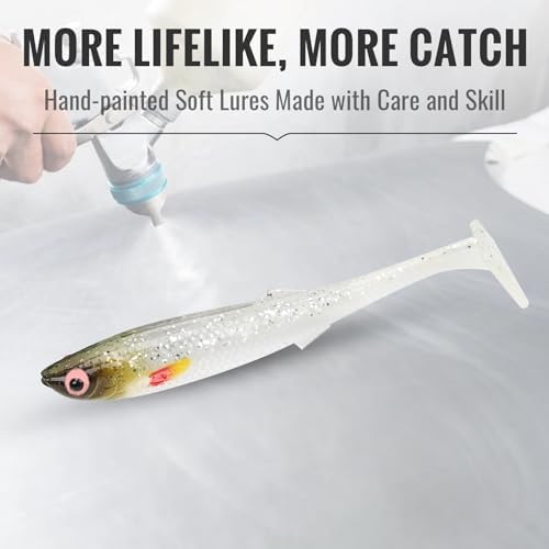 TRUSCEND Shadtale Easy Catch Soft Fishing Lures, Unique Vibration and Action for Various Rigs, Paddle Tail Swimbaits Trailer for Bass, Trout, Crappie, Walleye, Redfish, Saltwater & Freshwater Fishing - Image 4