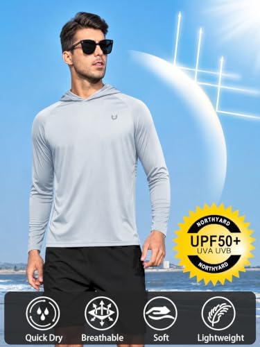 NORTHYARD Men's Sun Hoodie Long Sleeve Fishing Shirts UPF 50+ Rash Guard - Image 3