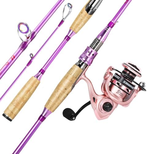 Sougayilang Colorful Spinning Rod and Reel Combo - 2-Piece Graphite Fishing Pole with Smooth Reel for Freshwater & Saltwater Great Gifts by Sougayilang