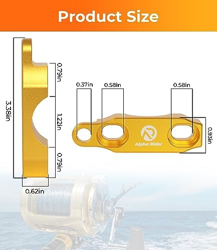 Fishing Reel Rod Clamp Fishing Reels Parts for Penn 20 30 50 70 International V VI Series Reel Rod Clamp Mount Anodized Aluminum Alloy (No Bolts or Screws) - Image 6