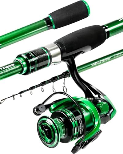 Ghosthorn Telescopic Fishing Rod and Reel Combo,Spinning Travel Kit by Ghosthorn