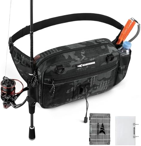 KastKing BaitSpace Waist Bag, Fishing Fanny Pack with Rod Holder by KastKing