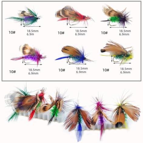 Fly Fishing Lure 24 Piece Lightweight Butterfly Shape Trout Bait Hooks Fish - Image 6