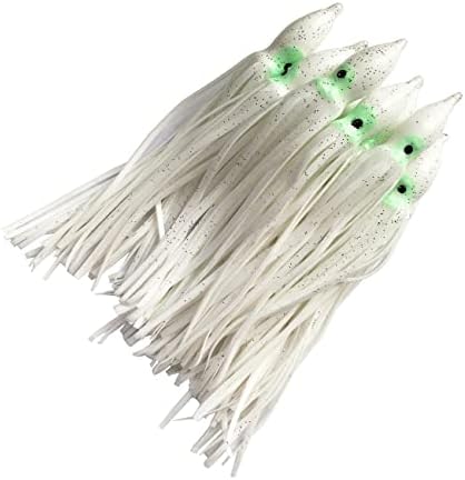 Hoochie Octopus Skirts Trolling Lures Fishing Tackle Soft Plastic Lures Luminous Squid Skirts Saltwater/Bait Lures1.9 '' - 8 ''（22PK） by Cheerouters