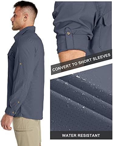33,000ft Men's Long Sleeve Sun Protection Shirt UPF 50+ UV Quick Dry Cooling Fishing Shirts for Travel Safari Camping Hiking - Image 3