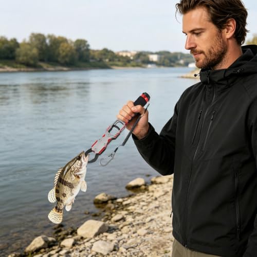 Red Aluminum Fish Gripper with Digital Scale for Fishing (Red) - Image 4