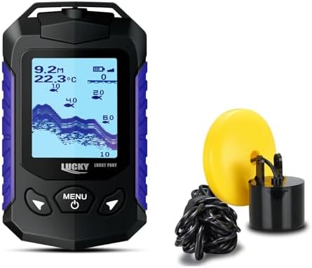 LUCKY Kayak Portable Fish Finder Transducer Handheld LCD Fishing Depth Finders Water Castable Boat Fish Sonar Boat Bank Ice Fishing FF168-T by LUCKY
