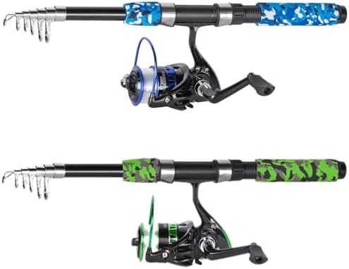 Tripquips Fishing Pole Combo, 6.9ft Telescopic Rods Set, Collapsible Fishing Rods 2PCS Spinning Reel Set with Carrier Bag Freshwater Fishing Rod and Reel Combos Kits - Image 2