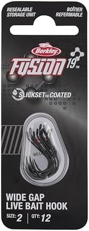 Berkley Fusion19 Wide Gap Live Bait Hooks, Size 4 Fishing Hooks, Needle Point with SlickSet Coating for Easy Penetration, Forged for Added Strength - Image 2