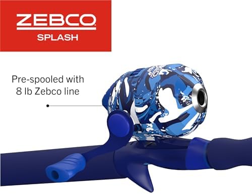 Zebco Splash Spincast Reel and Fishing Rod Combo, Fiberglass Rod, Ball Bearing System, All Metal Gears, 8-Pound Line - Image 5