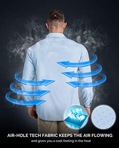 33,000ft Men's Long Sleeve Sun Protection Shirt UPF 50+ UV Quick Dry Cooling Fishing Shirts for Travel Safari Camping Hiking - Image 2