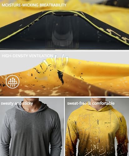 Men's UPF 50+ Sun Protection Hoodie, Long Sleeve Fishing Shirt - Image 4