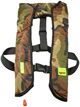 Top Safety Adult Life Jacket with Whistle - Manual Version Inflatable Lifejacket Life Vest Preserver PFD for Boating Fishing Sailing Kayaking Surfing Paddling Swimming - Adjustable Life Saving Vest by SafeMax