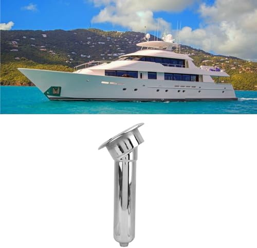 Heavy Duty Stainless Steel Deluxe Rod Holders, 2 in 1 Flush Mount Fishing Rod Pole Holders, 0 15 30 Degree Boat Fishing Rod Cup Holder 280mm Round Top Cup Holder for Yacht Ship - Image 4