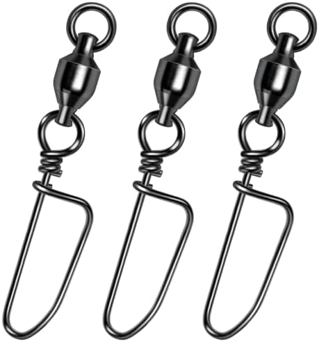 Alwonder 20-Pack Ball Bearing Swivels with Snaps, Fishing Snap Swivels Fishing Tackle Saltwater Freshwater Coastlock Snaps Barrel Swivel Leader Connector Downrigger Planer Release Clips by Alwonder