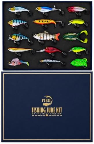 Fishing Lures Kit for Bass, 15PCS Swimbaits Crankbaits Fishing Tackle Set by HALF+CRESCEN