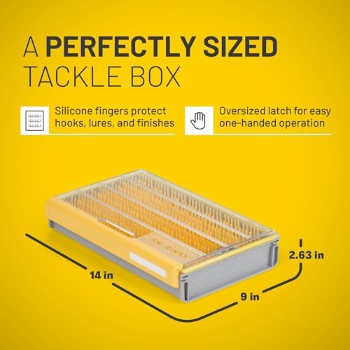 Plano EDGE Flex Crankbait 3700 Premium Utility Box, Gray and Yellow with Clear Lid, Waterproof Tackle Box Storage for Small Crankbaits, Buzzbaits and Swimbaits - Image 5