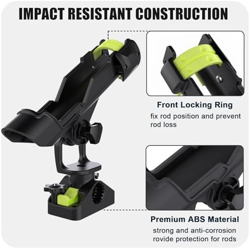Combo Mount Fishing Rod Holders - 360 Degree Adjustable Boat Rod Rack - Image 2