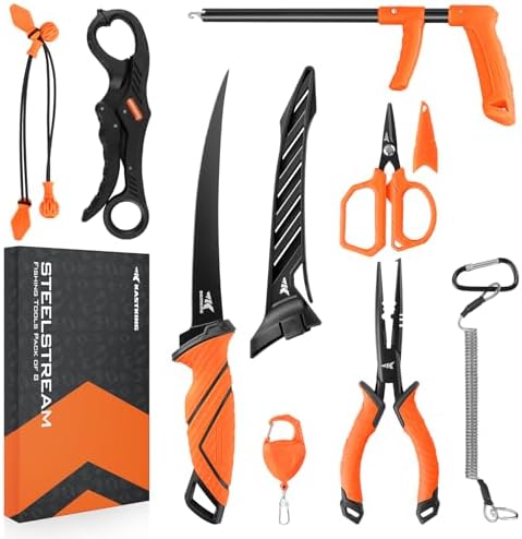 KastKing SteelStream 8pc Fishing Tool Kit, Fishing Gear and Gifts for Men by KastKing