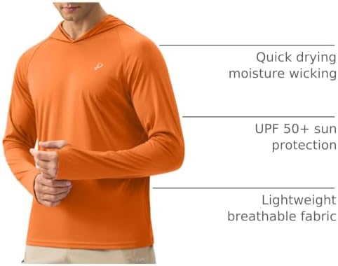 Pudolla Men's Sun Protection Hoodie Shirts UPF 50+ Fishing Hiking Shirt - Image 4
