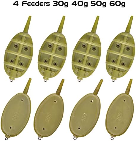 Carp Fishing Method Feeders Set,4pcs Inline Method Feeders with 1pc Quick Release Mould Bait Holder Tool Carp Fishing Tackle Accessories - Image 3