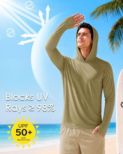 Boladeci Men's UPF 50+ Sun Protection Lightweight Hoodie Shirts Long Sleeve Fishing Shirt SPF UV Hiking Swim - Image 3
