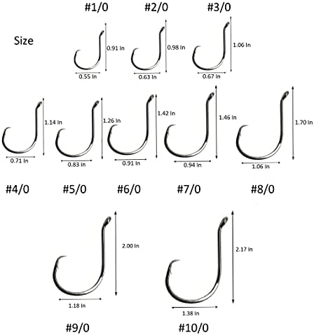 Angler's Grotto Heavy Octopus Short Shank Offset Circle Hook | 10/25/50 Count Per Pack | Freshwater Saltwater Fishing Hooks | 4X Strong High Carbon Steel | Size #1/0,#2/0,#3/0,#4/0,#5/0,#6/0,#7/0,#8/0,#9/0,#10/0 - Image 5