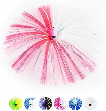 BLUEWING Sea Trolling Lures with Lead Head Saltwater Fishing Witches Big Game Ballyhoo Skirt for Tuna, Wahoo, Sailfish, Mahi Mahi 1oz, 2oz, 4oz, 6oz, 8oz by BLUEWING