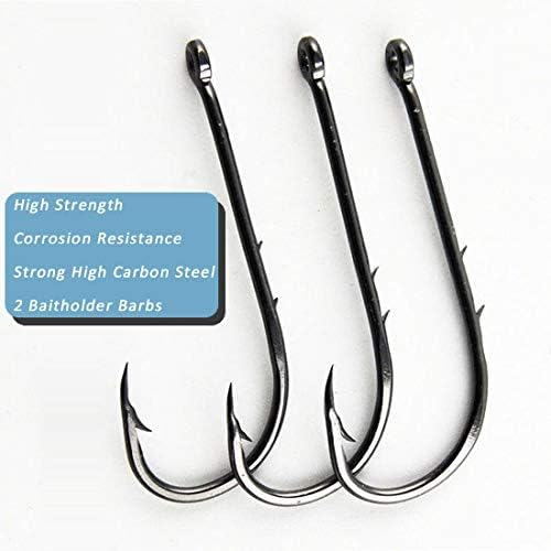 Baitholder Fishing Hooks Barbed Shank Beak Bait Holder Hooks Black Carbon Steel Offset Jig Fishing Hooks Saltwater Freshwater - Image 3