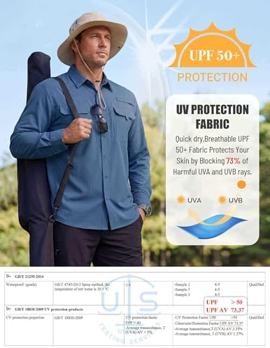 WULFUL Men's Sun Protection Fishing Shirts UPF 50+ Lightweight Quick Dry Cooling Long Sleeve Shirts for Work Hiking Safari - Image 4