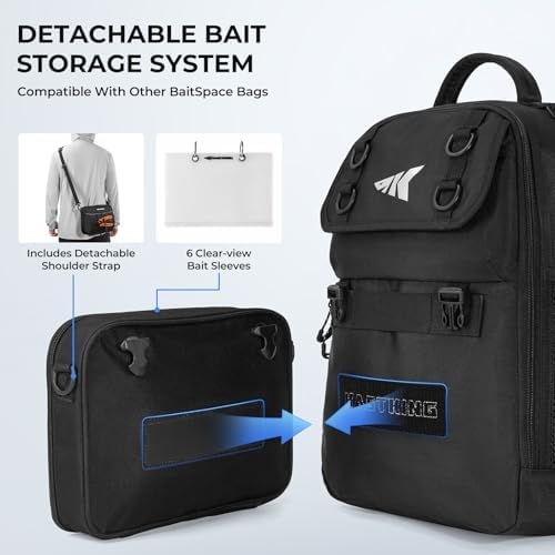 KastKing BaitSpace Fishing Sling Bag, Fishing Backpack with Rod Holder - Image 4