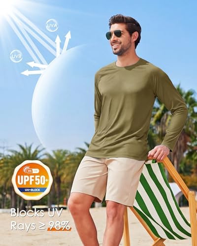 Boladeci Men's UPF 50+ Sun Protection UV SPF Shirts Long Sleeve Lightweight Quick Dry Swim T-Shirts Rash Guard - Image 3