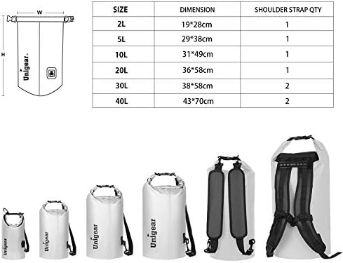Unigear Floating Waterproof Dry Bag for Kayaking, 2L/5L/10L/20L/30L/40L - Image 4