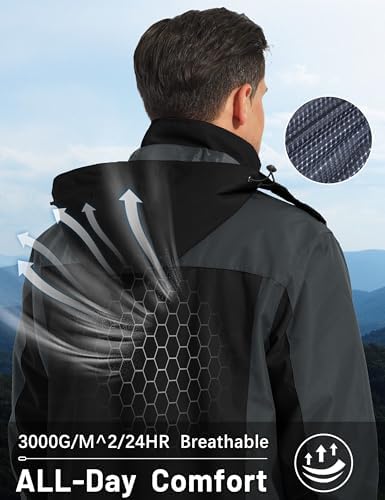 MAGCOMSEN Men's Rain Jacket Lightweight Windbreaker Fishing Raincoat - Image 4