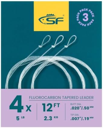 SF Fly Fishing Tapered Leader – Fluorocarbon Pre-Tied Loop by SUNSHINEFISHING