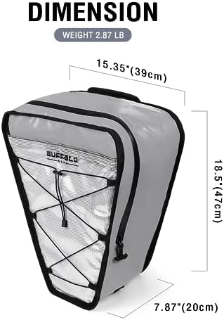 Buffalo Gear Insulated Kayak Cooler 15" x 18" Kayak Cooler Bag with Shoulder Strap for Fishing, Kayaking-Keep Your Catch or Drinks Cold All Day - Image 6