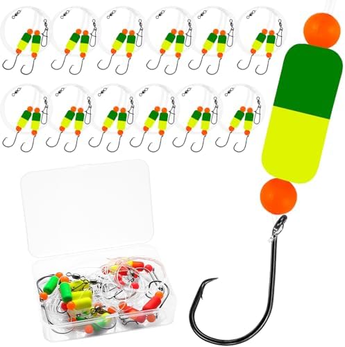Pompano Rig Saltwater Surf Fishing Rigs – Double Drop Leader Rigs with Hooks, Floats, Beads & Snap – Easy Pre-Tied Terminal Tackle for Pompano, Whiting, Redfish by VipfishFishing