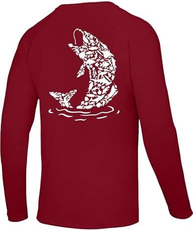 Men's Fishing Shirt Long Sleeve, UPF50+ UV Protection Sun Shirts, Quick Dry Graphic T Shirt for Running Hiking by Twekfish
