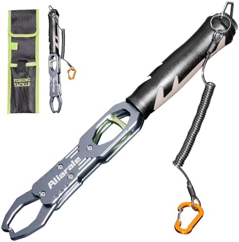 Fish Lip Gripper Fish Scales Professional Fish Holder Aluminium Alloy Material Grabber 40 Pound Fish Lip Grip Tool with Weight Scale and 360 Degree Rotation,Fish Grabber Clip Fish Control Tackle by Unknown