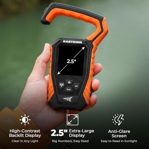 KastKing Weighmaster Digital Fish Scale with Lip Gripper, Orange - Image 2
