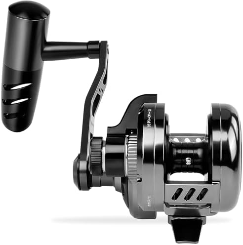 Jigging Reel Conventional Reels - Lever Drag Saltwater Heavy Duty Deep Ocean Big Game Offshore Round Aluminum Trolling Reel - Black Saltwater Jigging Fishing Reels by KATUYSHA