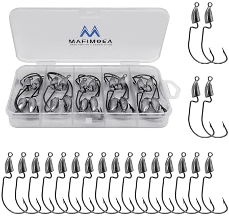 MAFIMOEA Bullet Jig Heads Weighted Texas Rig Hooks Swimbait Hooks Bass Crappie Walleye Trout Fishing Weedless Swimbait Jig Heads Saltwater Freshwater by MAFIMOEA