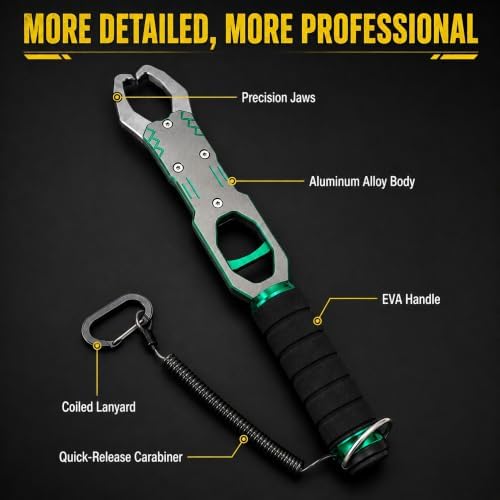 Fish Lip Gripper with Scale, 40LB Fish Grabber, One-Finger Quick Release - Image 5