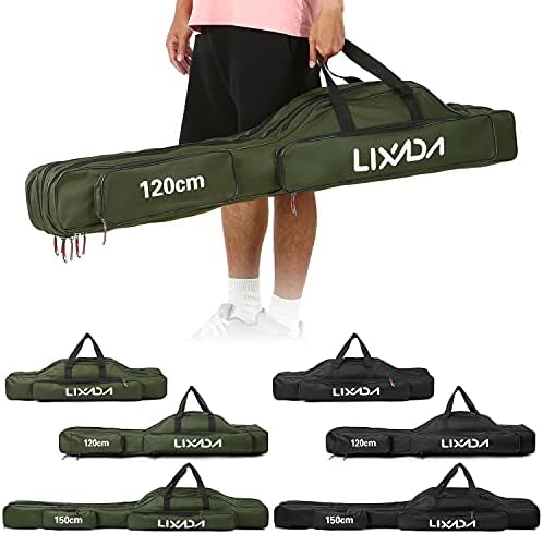 Lixada Fishing Rod Case - 3 Layers Oxford Bag, Portable Folding Carrier for Rods and Reels, Tackle Storage Travel Bag, 90cm/120cm/150cm Optional - Image 6