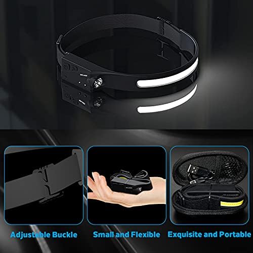 LED Headlamp Rechargeable Flashlight, 2-Pack 230° Wide Beam Headlight with Motion Sensor, Lightweight, Weatherproof, 2 Light Source Head Lamp for Camping Hiking Running Outdoor - Adults and Kids - Image 6